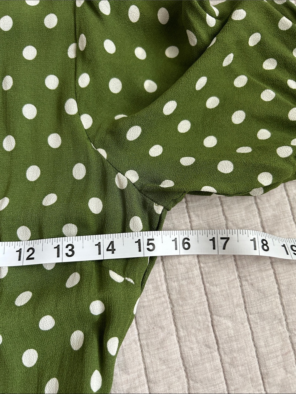 Reformation Carolena midi polka dots Dress in Edamame green - Picture 10 of 12